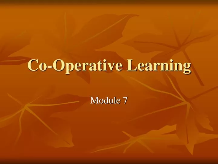 co operative learning
