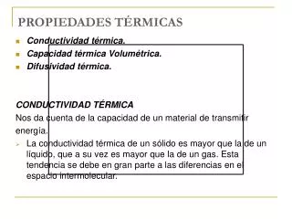 propiedades t rmicas
