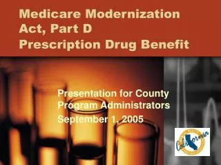 Medicare Modernization Act, Part D Prescription Drug Benefit