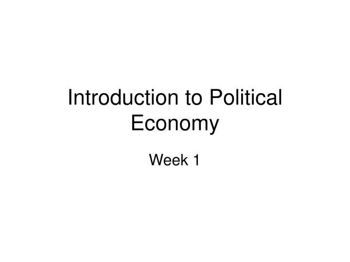 introduction to political economy