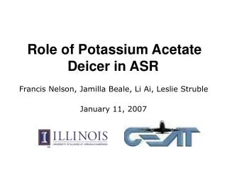 Role of Potassium Acetate Deicer in ASR
