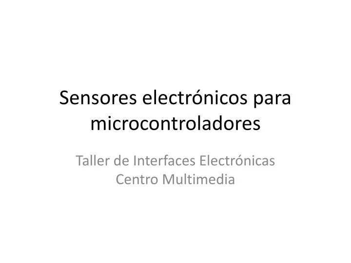 sensores electr nicos para microcontroladores