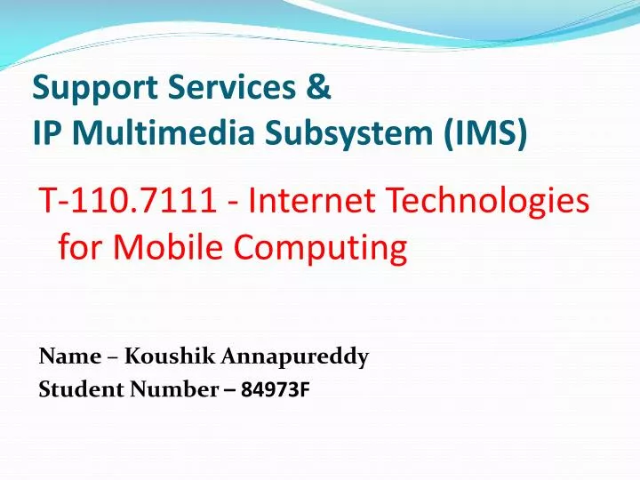 support services ip multimedia subsystem ims
