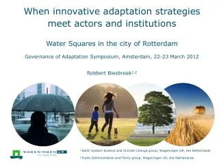 When innovative adaptation strategies meet actors and institutions