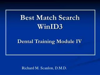 Best Match Search WinID3