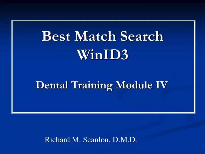 best match search winid3