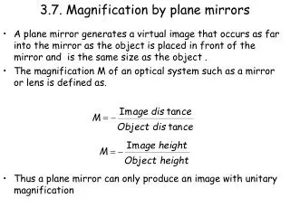 3.7. Magnification by plane mirrors