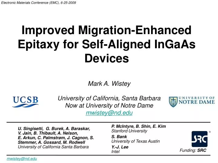 improved migration enhanced epitaxy for self aligned ingaas devices