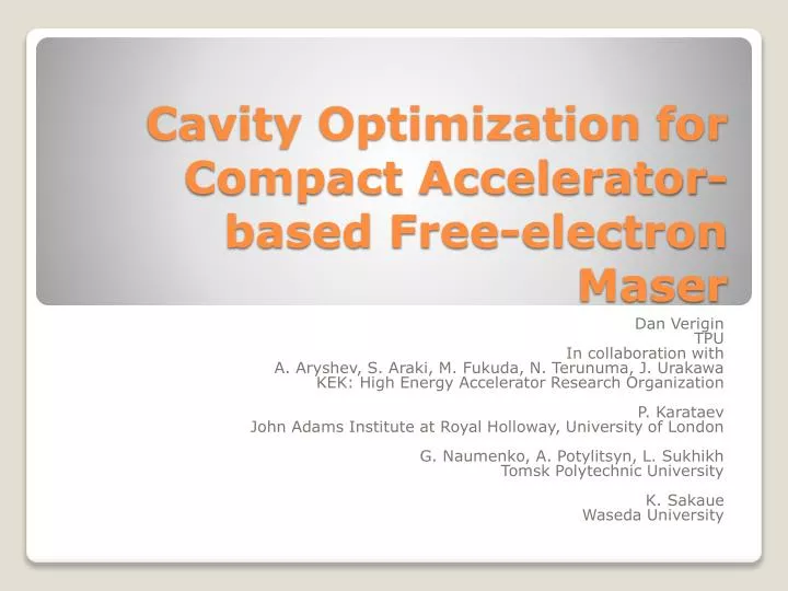 cavity optimization for compact accelerator based free electron maser
