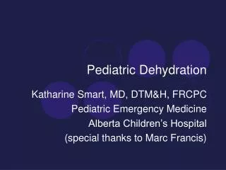 Pediatric Dehydration