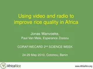 Using video and radio to improve rice quality in Africa