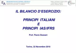 il bilancio d esercizio principi italiani e principi ias ifrs