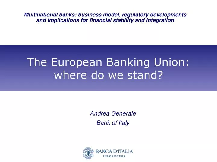 the european banking union where do we stand