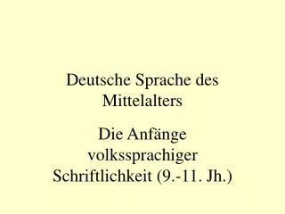 deutsche sprache des mittelalters
