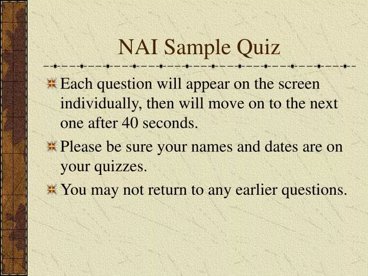 nai sample quiz