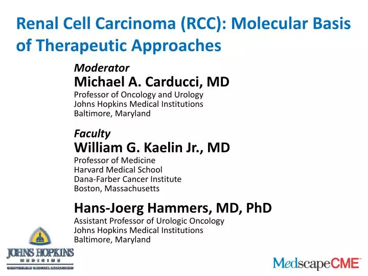 renal cell carcinoma rcc molecular basis of therapeutic approaches