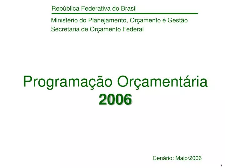 programa o or ament ria 2006