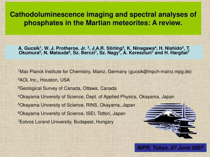 cathodoluminescence imaging and spectral analyses of phosphates in the martian meteorites a review