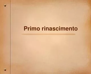 primo rinascimento