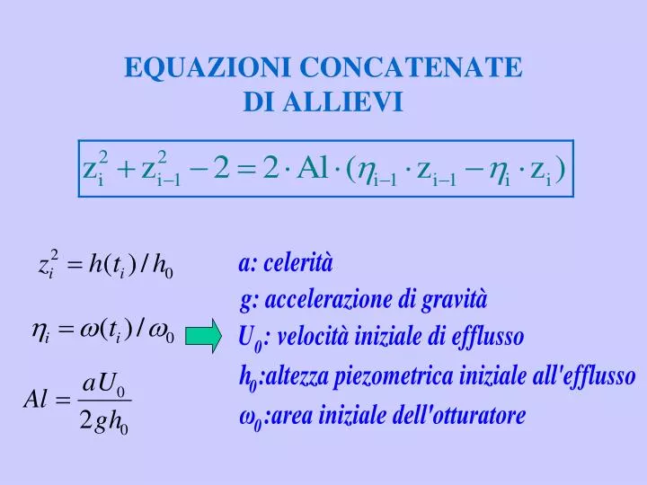 equazioni concatenate di allievi