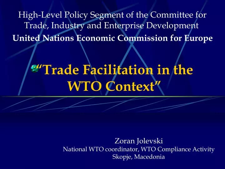 trade facilitation in the wto context