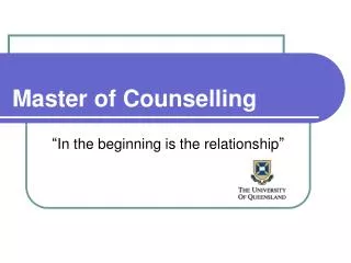 Master of Counselling