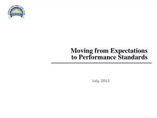 Moving from Expectations to Performance Standards