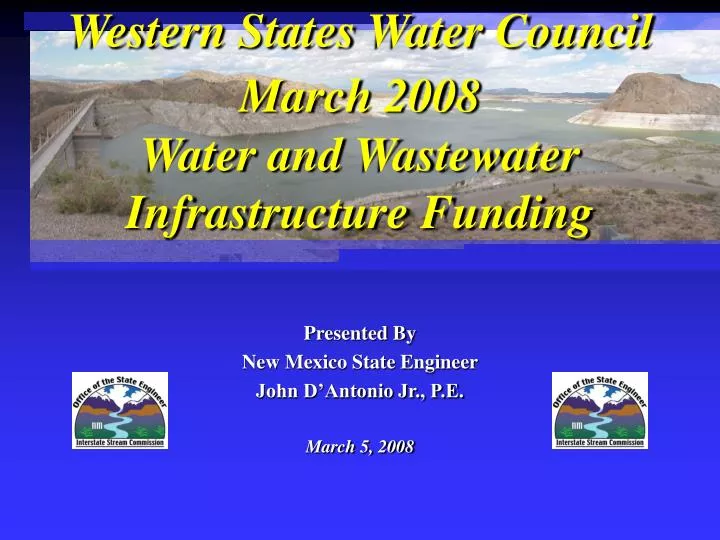 western states water council march 2008 water and wastewater infrastructure funding