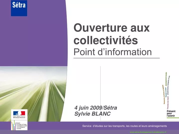 ouverture aux collectivit s point d information