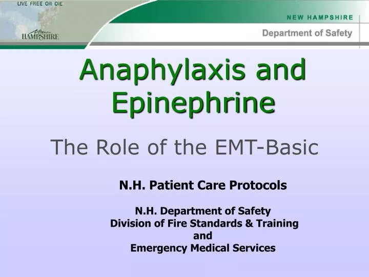 anaphylaxis and epinephrine