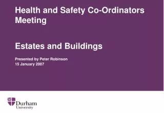 Health and Safety Co-Ordinators Meeting
