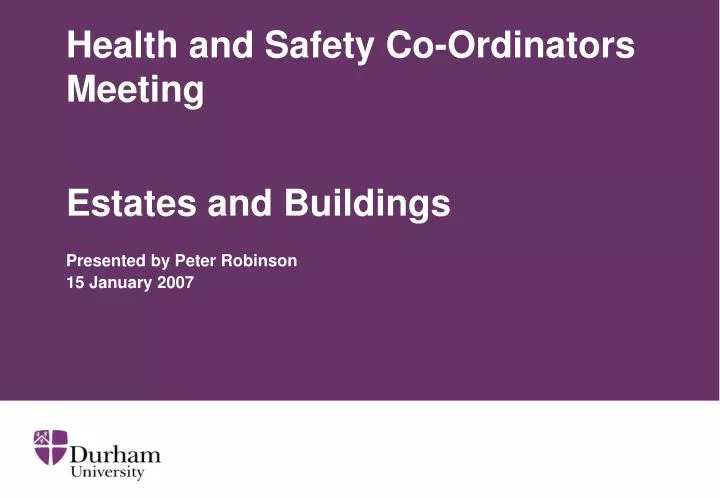 health and safety co ordinators meeting