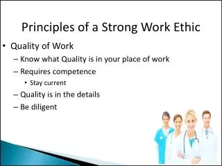 Principles of a Strong Work Ethic