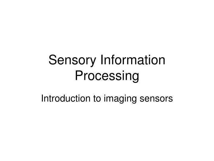 sensory information processing