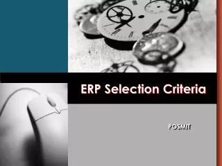 ERP Selection Criteria