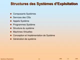 structures des syst mes d exploitation