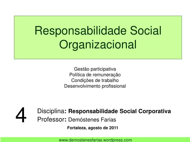 responsabilidade social organizacional