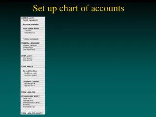 Set up chart of accounts