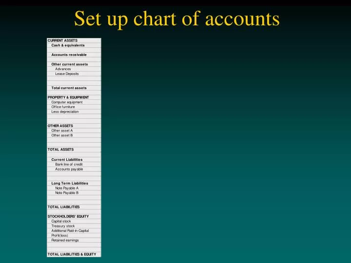 set up chart of accounts