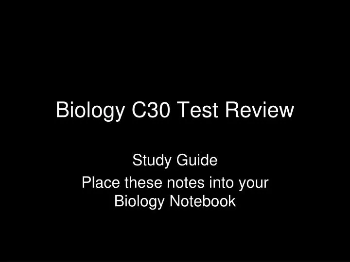 biology c30 test review