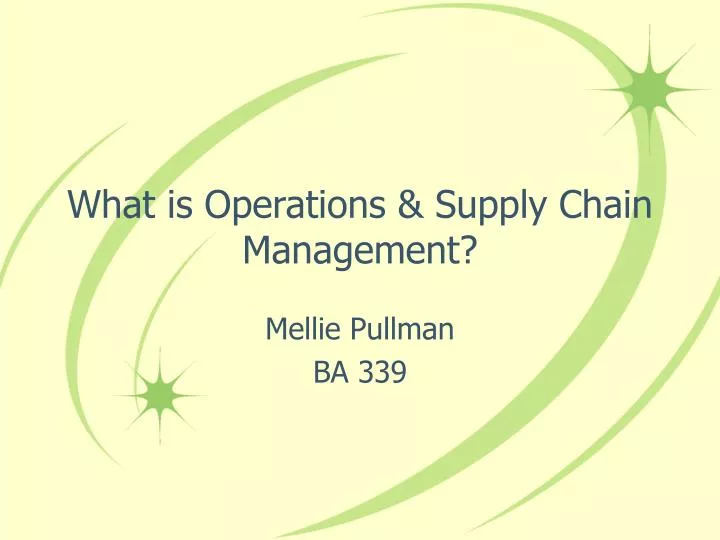 what is operations supply chain management
