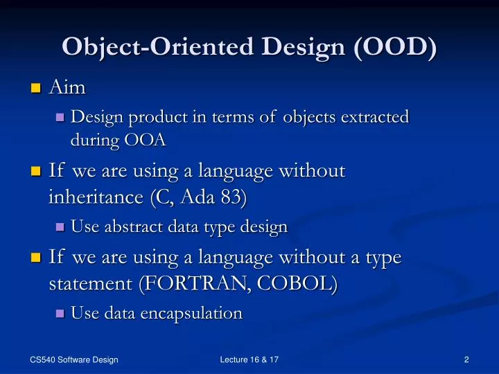 object oriented design ood