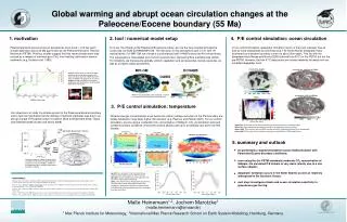 Global warming and abrupt ocean circulation changes at the Paleocene/Eocene boundary (55 Ma)