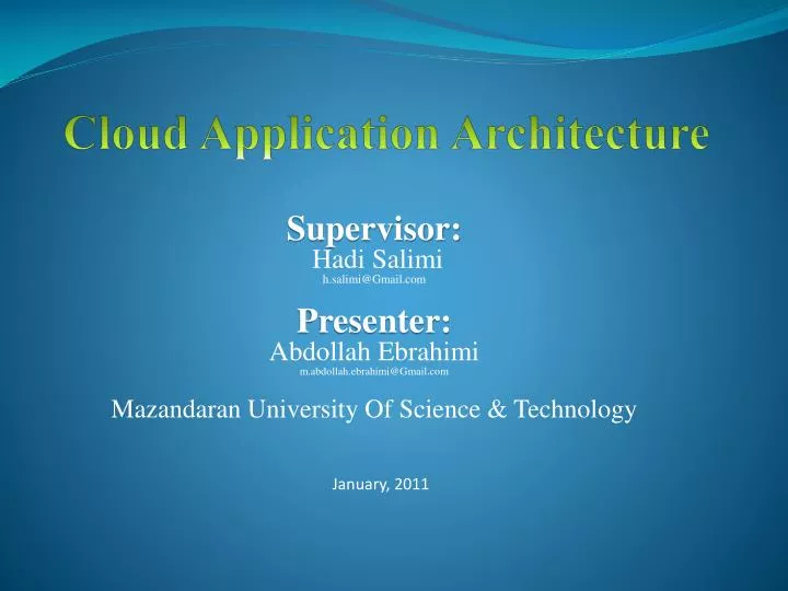 cloud application architecture