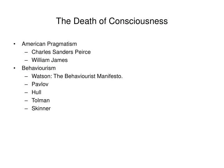 the death of consciousness