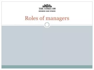 Roles of managers