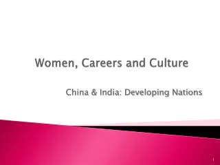 Women, Careers and Culture