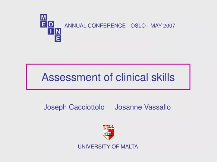assessment of clinical skills