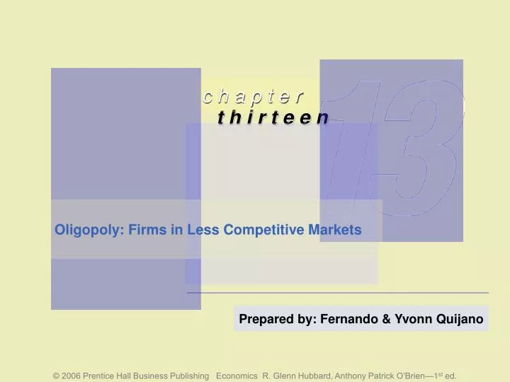 oligopoly firms in less competitive markets