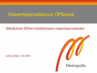 osaamisperustaisuus opseissa